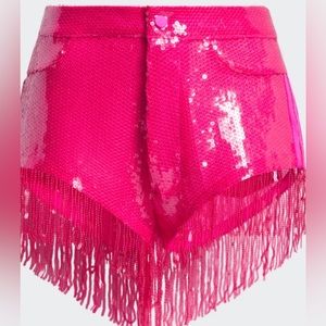 New Ivy park pink sequin shorts with fringe